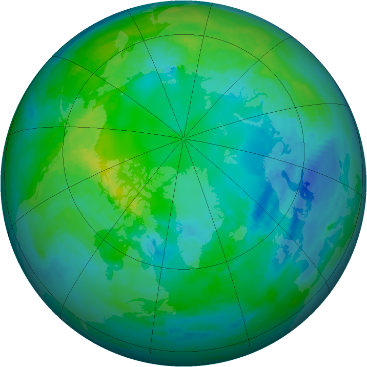 Arctic ozone map for 26 October 1989